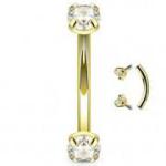 Piercing arcade rook sourcil homme femme strass blanc ile... - Miniature